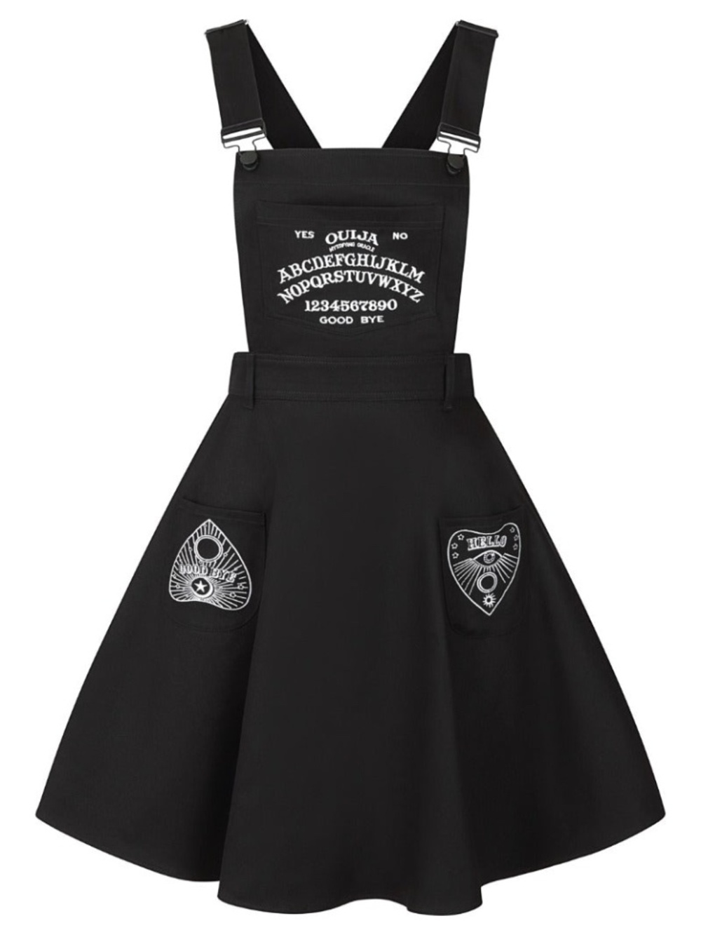 Hell Bunny Samara Dress Pinafore Sun Moon Ouija Board Gothic Wicca